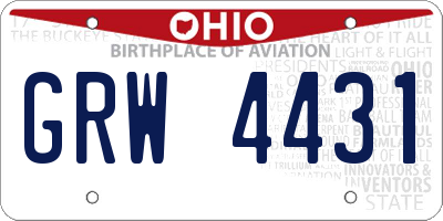 OH license plate GRW4431