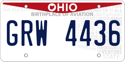 OH license plate GRW4436