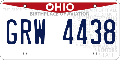 OH license plate GRW4438