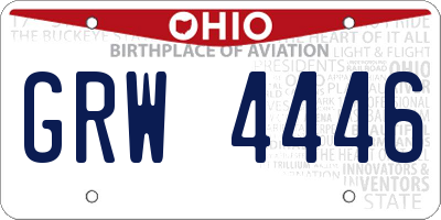 OH license plate GRW4446