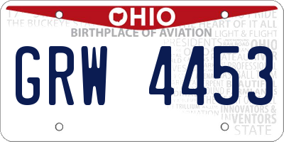 OH license plate GRW4453