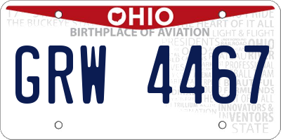 OH license plate GRW4467