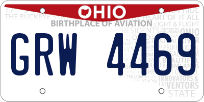 OH license plate GRW4469