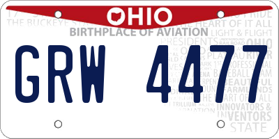 OH license plate GRW4477