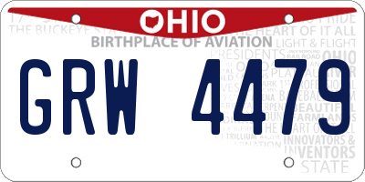 OH license plate GRW4479