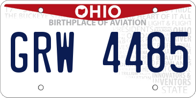OH license plate GRW4485