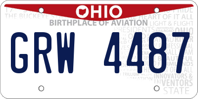 OH license plate GRW4487
