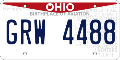 OH license plate GRW4488