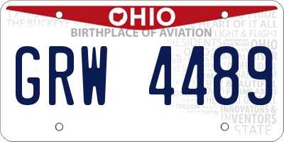 OH license plate GRW4489