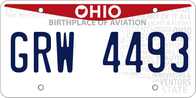 OH license plate GRW4493