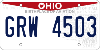 OH license plate GRW4503