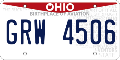 OH license plate GRW4506