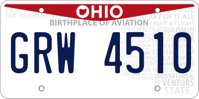 OH license plate GRW4510
