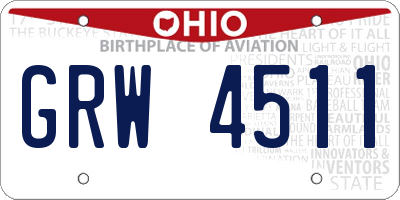 OH license plate GRW4511