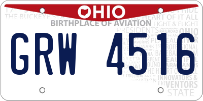 OH license plate GRW4516