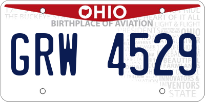 OH license plate GRW4529