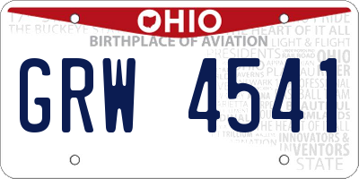 OH license plate GRW4541
