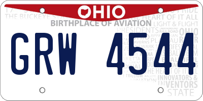 OH license plate GRW4544