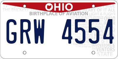 OH license plate GRW4554