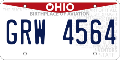 OH license plate GRW4564