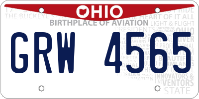 OH license plate GRW4565