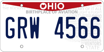 OH license plate GRW4566