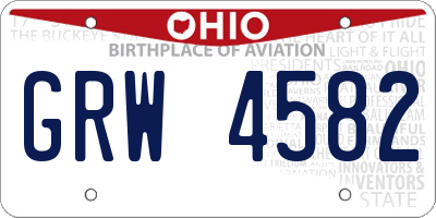 OH license plate GRW4582