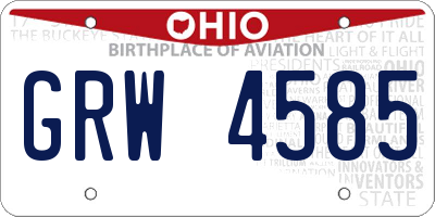 OH license plate GRW4585