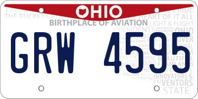 OH license plate GRW4595