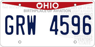 OH license plate GRW4596