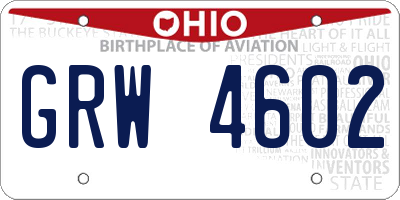 OH license plate GRW4602