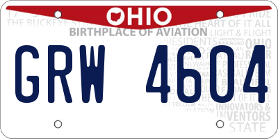 OH license plate GRW4604