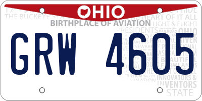 OH license plate GRW4605