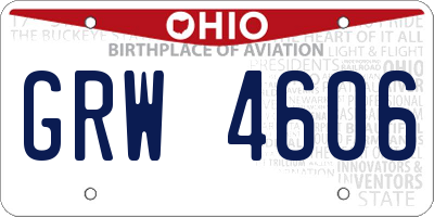 OH license plate GRW4606
