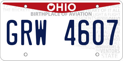 OH license plate GRW4607