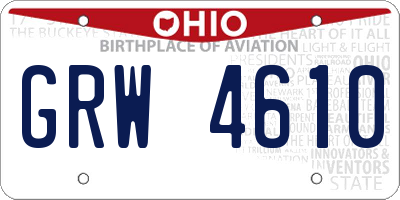 OH license plate GRW4610