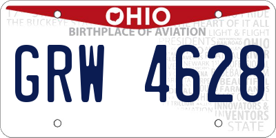 OH license plate GRW4628