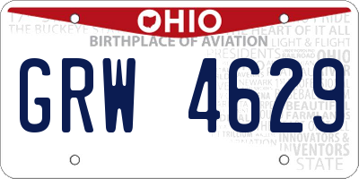 OH license plate GRW4629