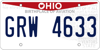 OH license plate GRW4633