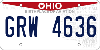 OH license plate GRW4636