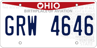 OH license plate GRW4646