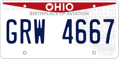 OH license plate GRW4667
