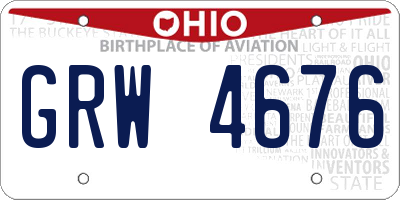 OH license plate GRW4676