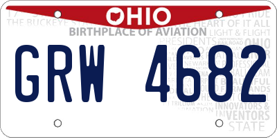 OH license plate GRW4682