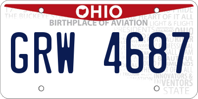 OH license plate GRW4687