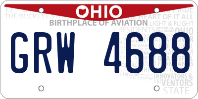 OH license plate GRW4688