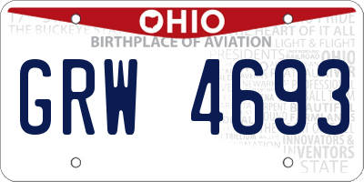 OH license plate GRW4693