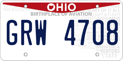 OH license plate GRW4708