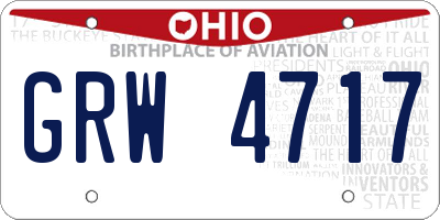 OH license plate GRW4717