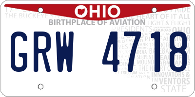 OH license plate GRW4718